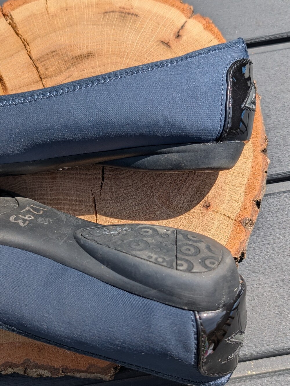 Anne Klein Sport AK Sport Navy with Black Buckle Flats Womens 9.5 - Picture 8 of 12